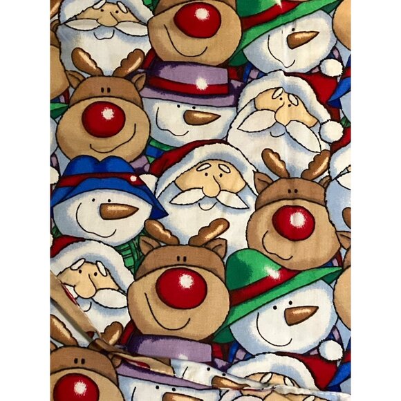 Tafford Christmas Holiday-Themed Scrub Top S Reindeer Pattern Cotton/Polyester - Picture 9 of 10